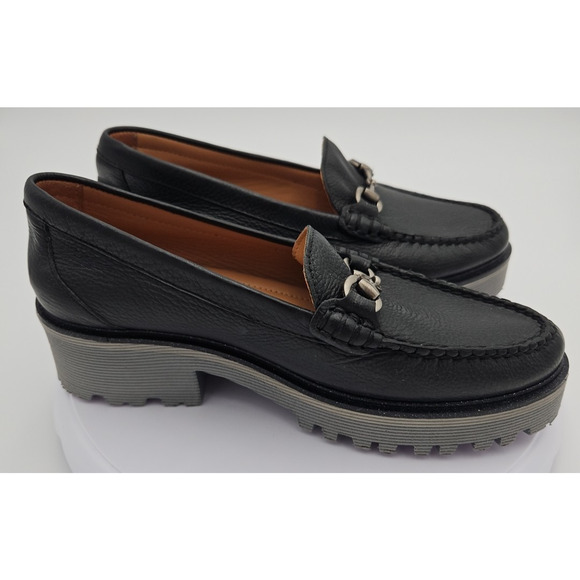 Johnston & Murphy Emmalyn Bit Loafer Black Leather Lug Sole Comfort Womes Sz 8.5 - Picture 11 of 16